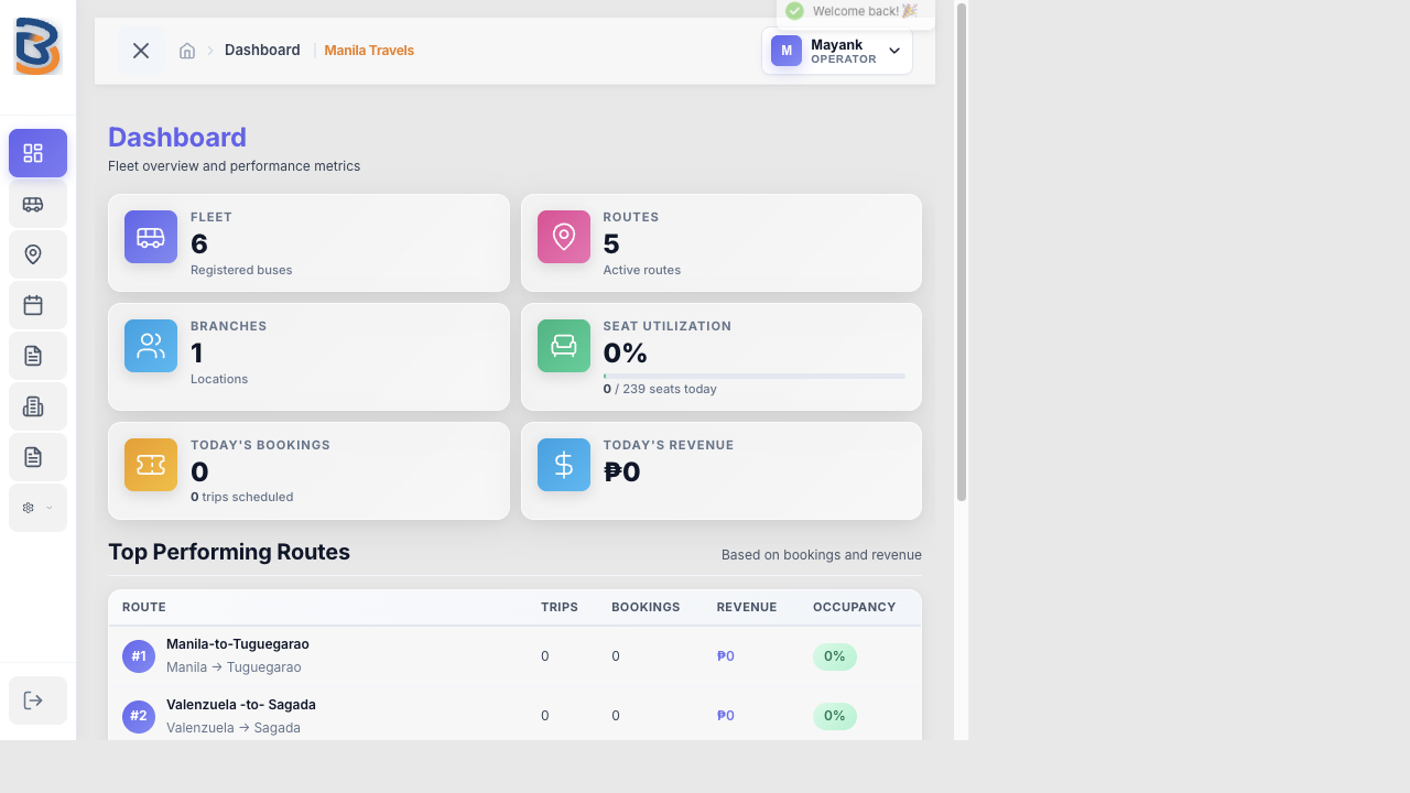 Operator Dashboard